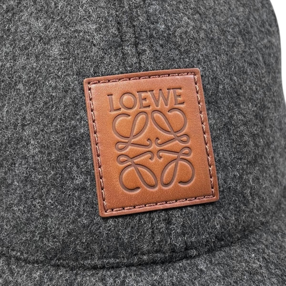 Loewe Hat Patch Cap M Wool Nylon Anagram Logo Gray Brown — view 6