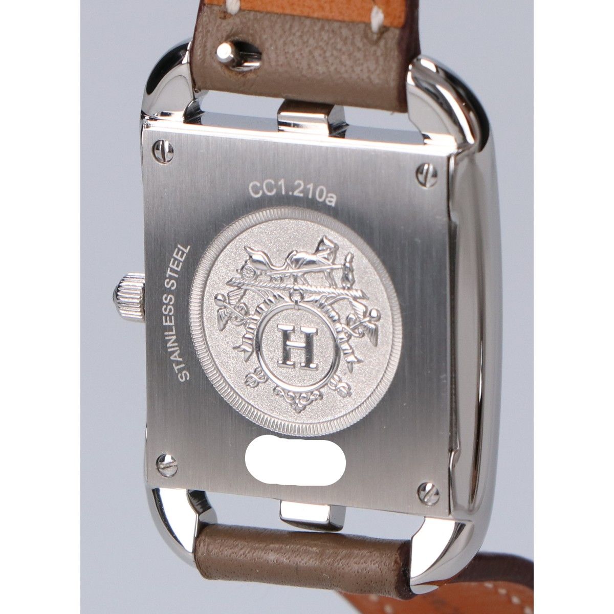 Hermes Polished Cape Cod PM Double Tour Silver Dial SS Swift Quartz Watch — view 6