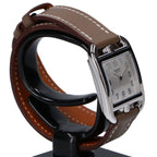 Hermes Polished Cape Cod PM Double Tour Silver Dial SS Swift Quartz Watch — view 5