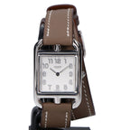 Hermes Polished Cape Cod PM Double Tour Silver Dial SS Swift Quartz Watch — view 2