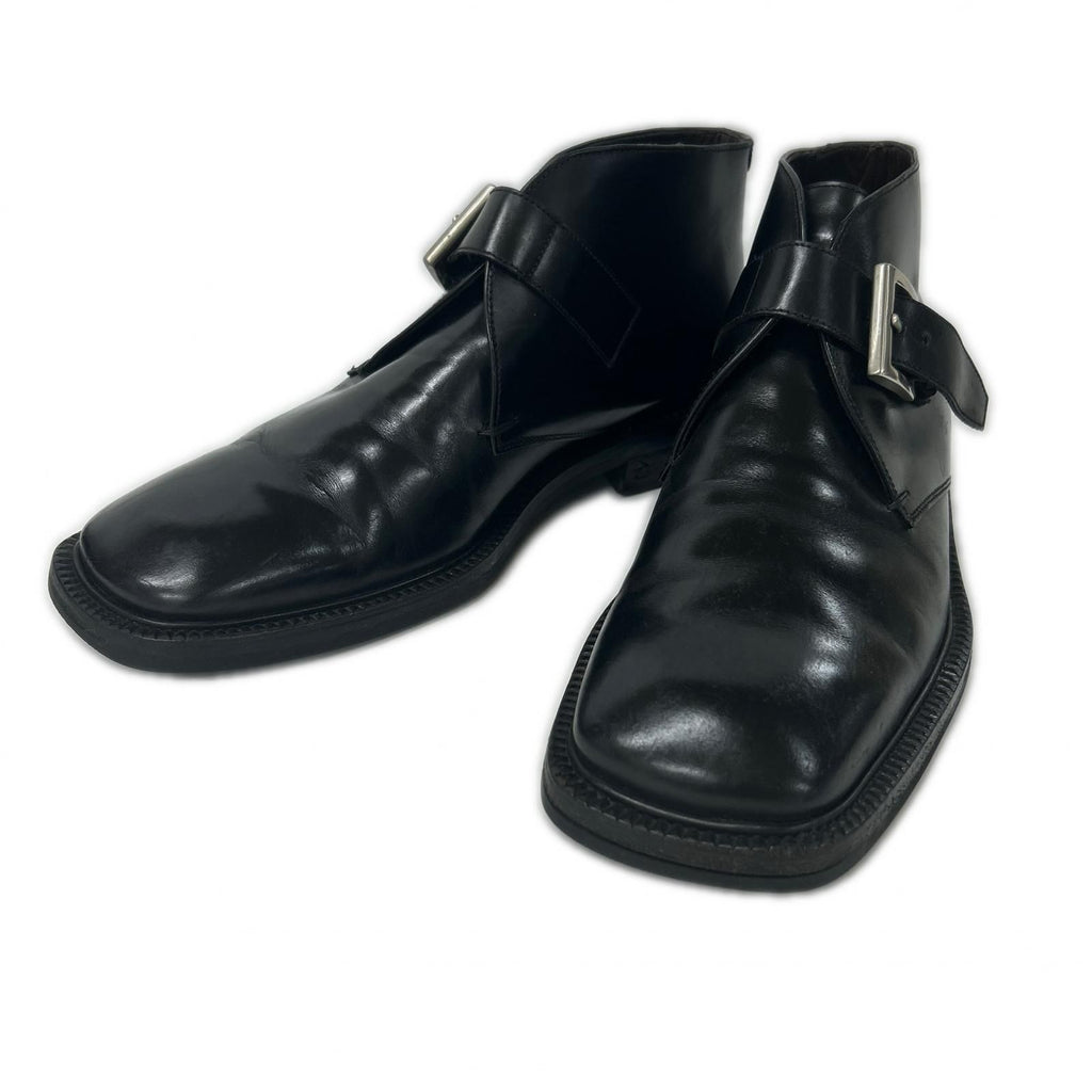 Prada Square Toe Single Monk Strap Boots