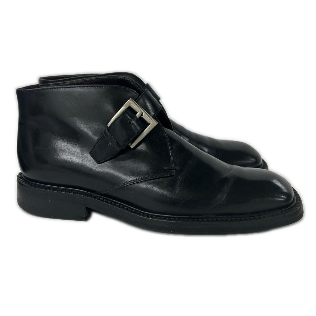 Prada Square Toe Single Monk Strap Boots — view 4