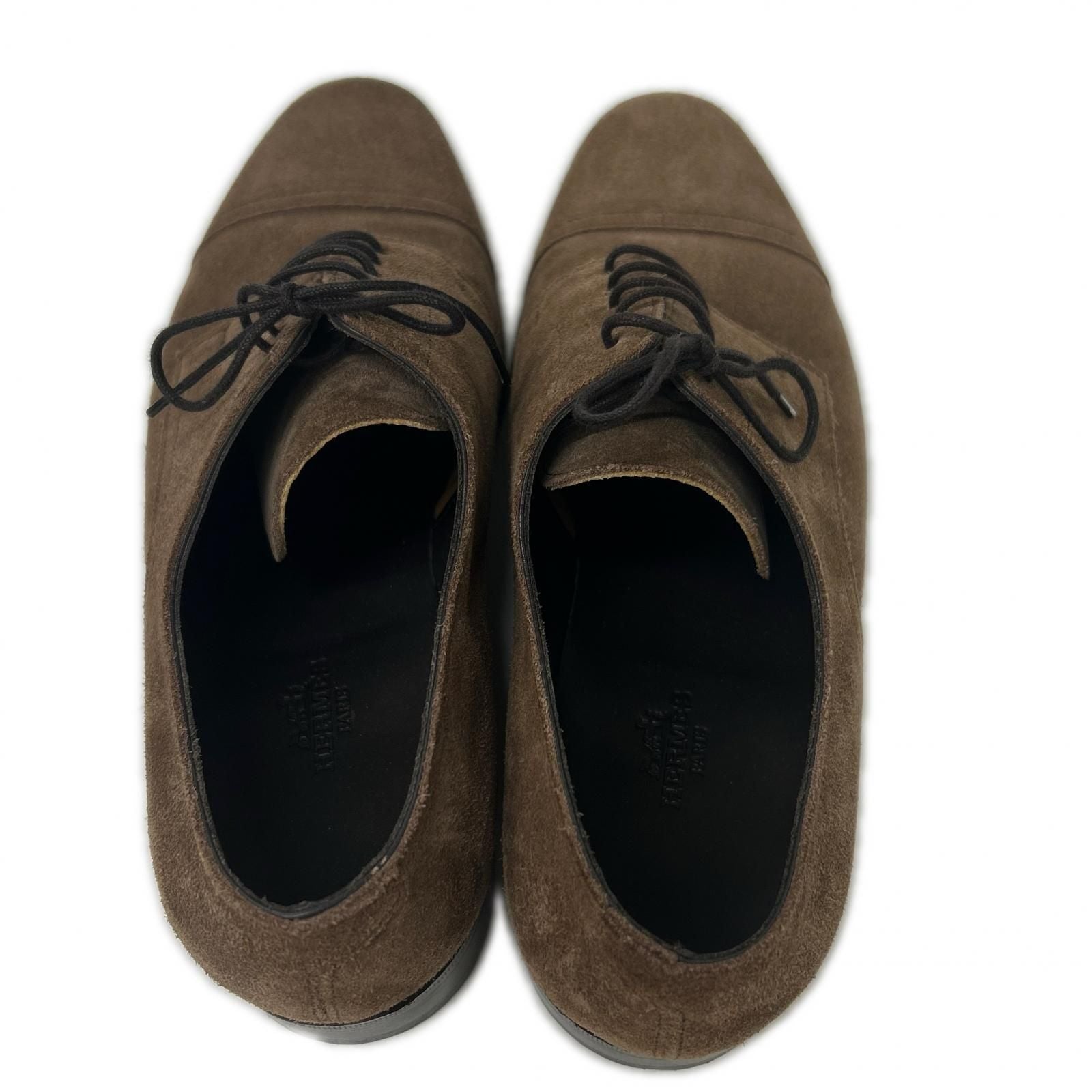 Hermes Johnlobb Hanley UK 413 Last Suede Cap Toe Shoes — view 5