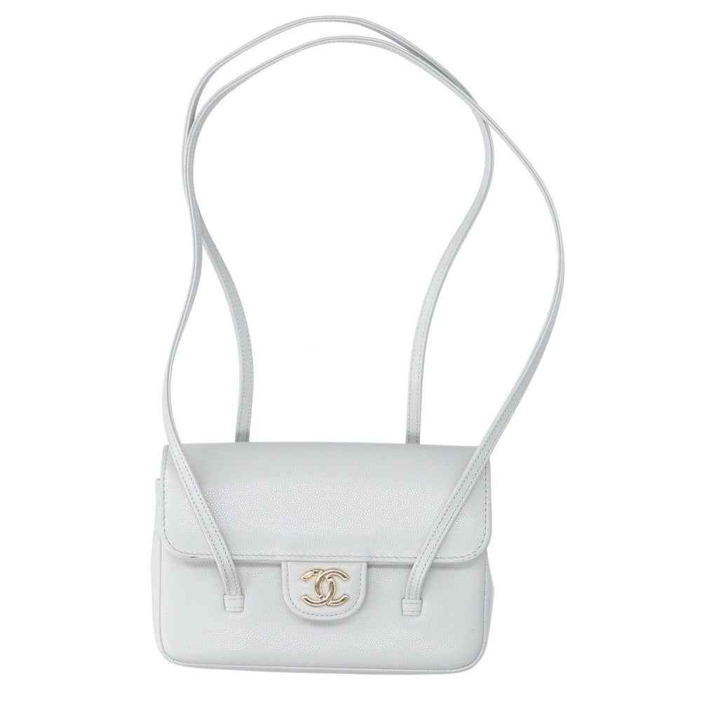 Chanel Shiny Grained Calfskin Strap Clutch Long Shoulder Mini