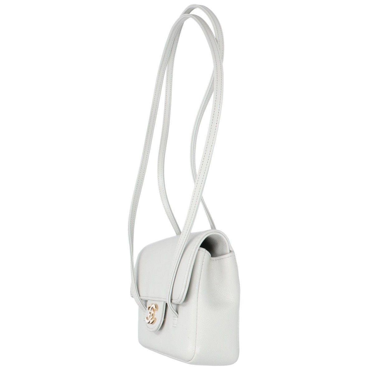 Chanel Shiny Grained Calfskin Strap Clutch Long Shoulder Mini — view 2