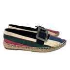 Loewe Striped Metal Buckle Espadrille Flat Shoes — view 4