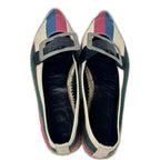 Loewe Striped Metal Buckle Espadrille Flat Shoes — view 5