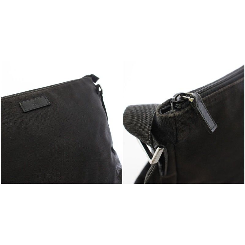 Gucci Shoulder Bag Messenger Canvas Black TK — view 8