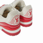 Louis Vuitton LV Trainer Calf Leather Monogram Sneakers 9 Red White — view 6