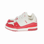 Louis Vuitton LV Trainer Calf Leather Monogram Sneakers 9 Red White — view 2