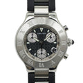 Cartier Must 21 Chrono Scarf SS Rubber Quartz Watch