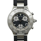 Cartier Must 21 Chrono Scarf SS Rubber Quartz Watch