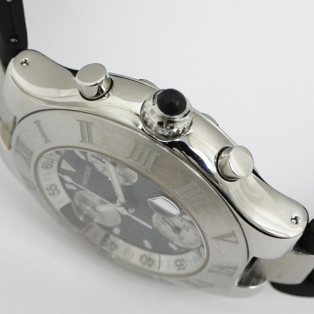 Cartier Must 21 Chrono Scarf SS Rubber Quartz Watch — view 4
