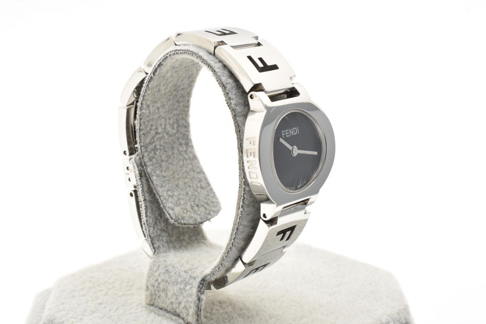 Fendi Orologi Quartz Watch Black Dial FF Logo Bracelet Stainless Steel — view 6