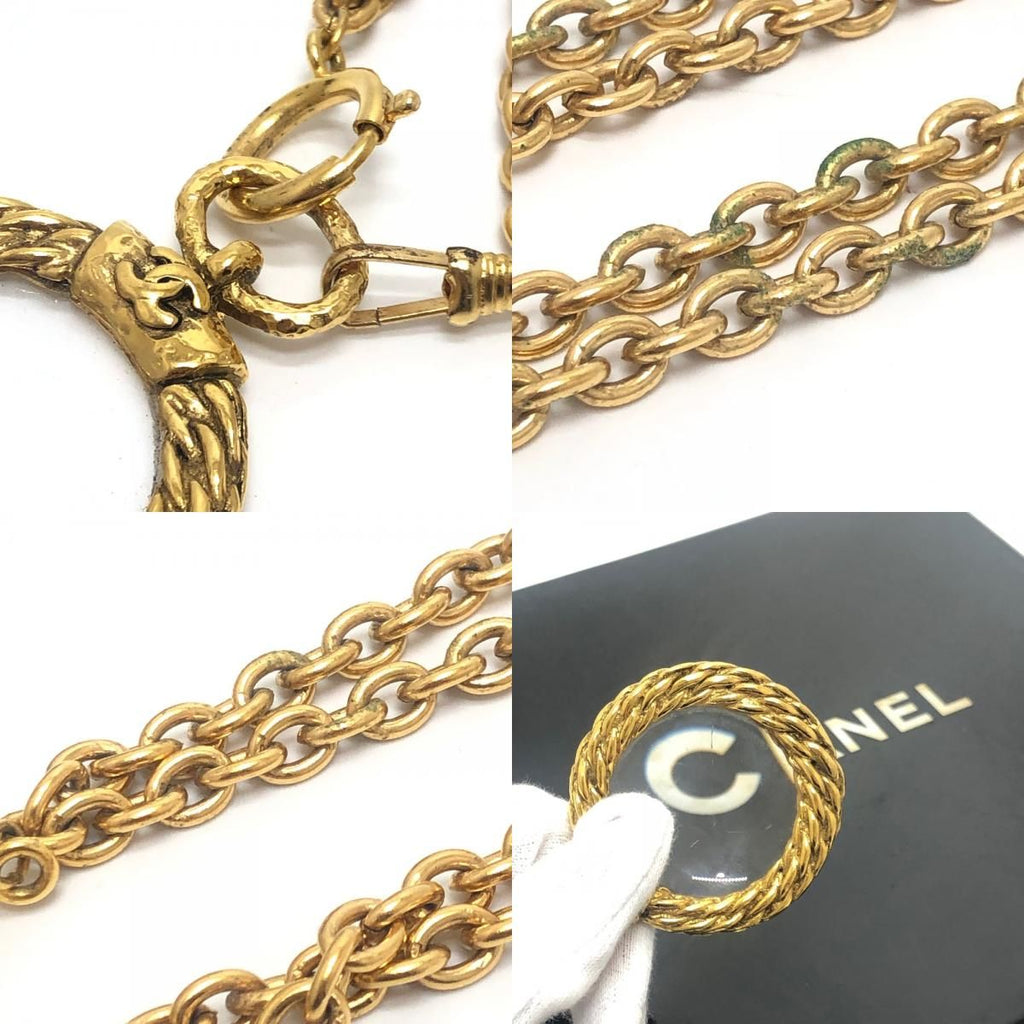 Chanel Necklace Loupe Chain Metal Gold — view 8