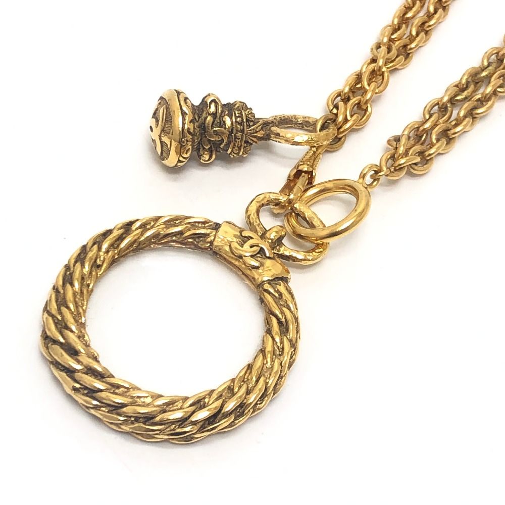 Chanel Necklace Loupe Chain Metal Gold — view 3
