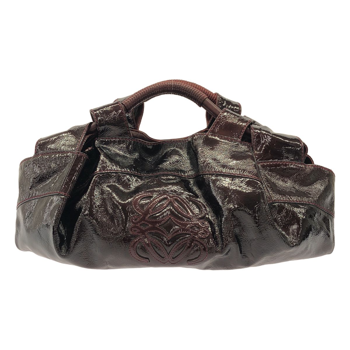 Loewe Nappa Aire Anagram Patent Bag Burgundy