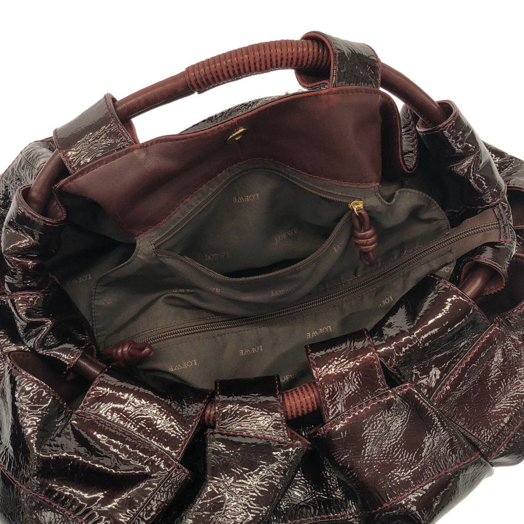 Loewe Nappa Aire Anagram Patent Bag Burgundy — view 7