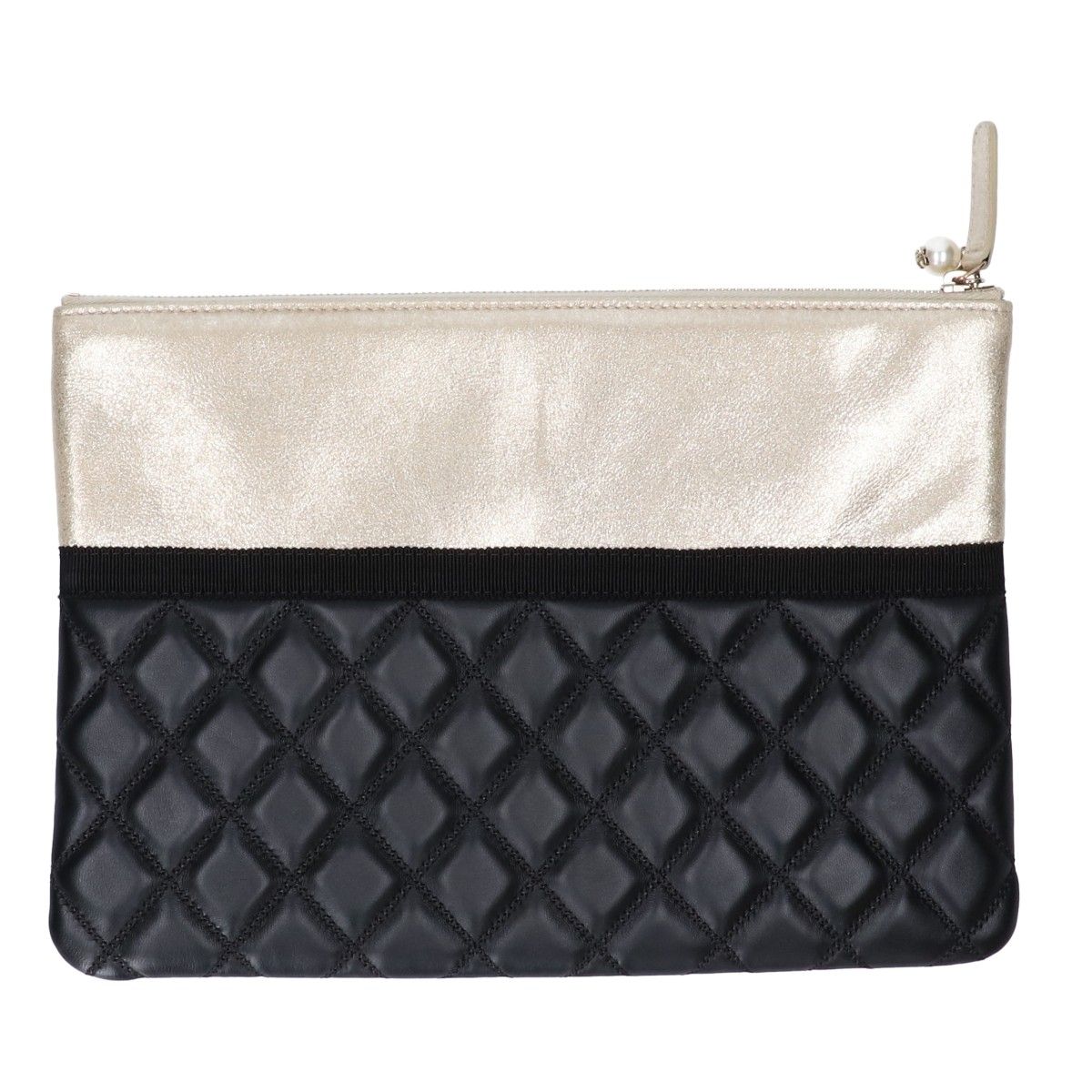 Chanel Quilted Lambskin Pearl CC Logo Clutch — view 3