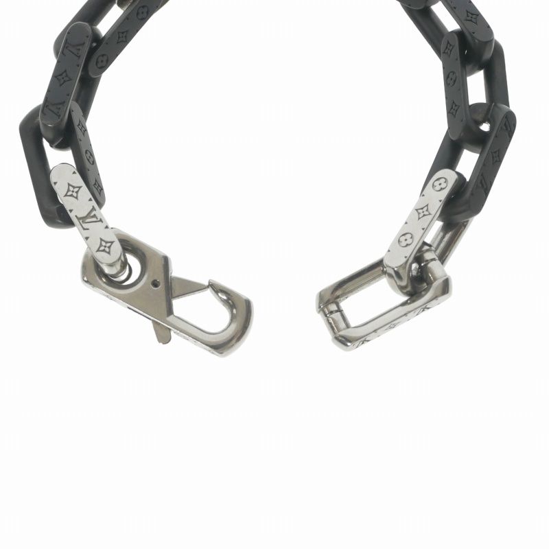 Louis Vuitton Bracelet Monogram Chain M Silver Black — view 2