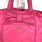 Prada Shoulder Bag Logo Ribbon Nylon Pink — view 5