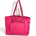 Prada Shoulder Bag Logo Ribbon Nylon Pink