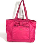 Prada Shoulder Bag Logo Ribbon Nylon Pink