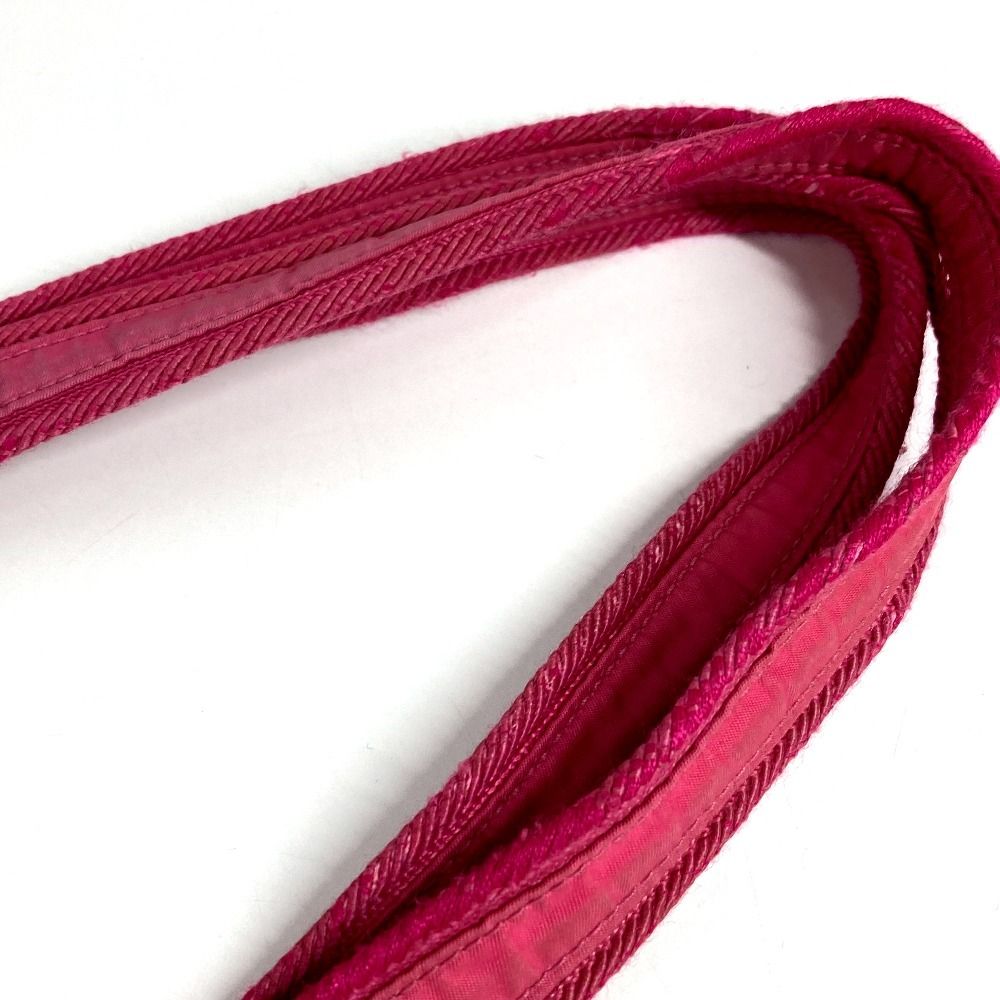 Prada Shoulder Bag Logo Ribbon Nylon Pink — view 7