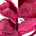 Prada Shoulder Bag Logo Ribbon Nylon Pink — view 8