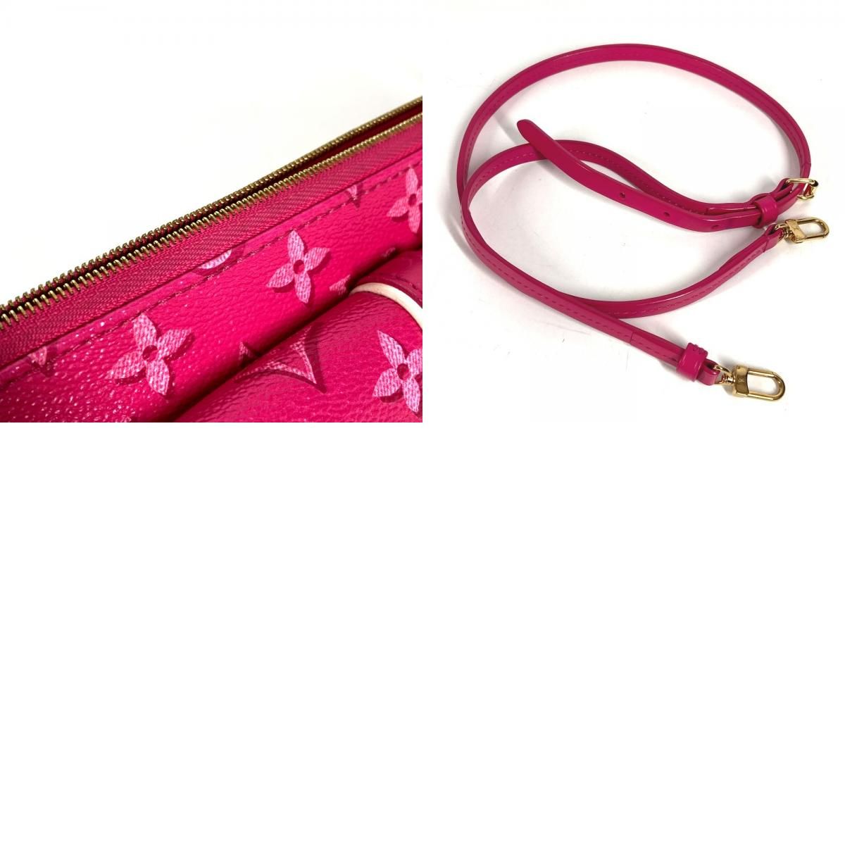 Louis Vuitton Shoulder Bag Maxi Pochette Monogram Canvas Fuchsia Pink — view 9