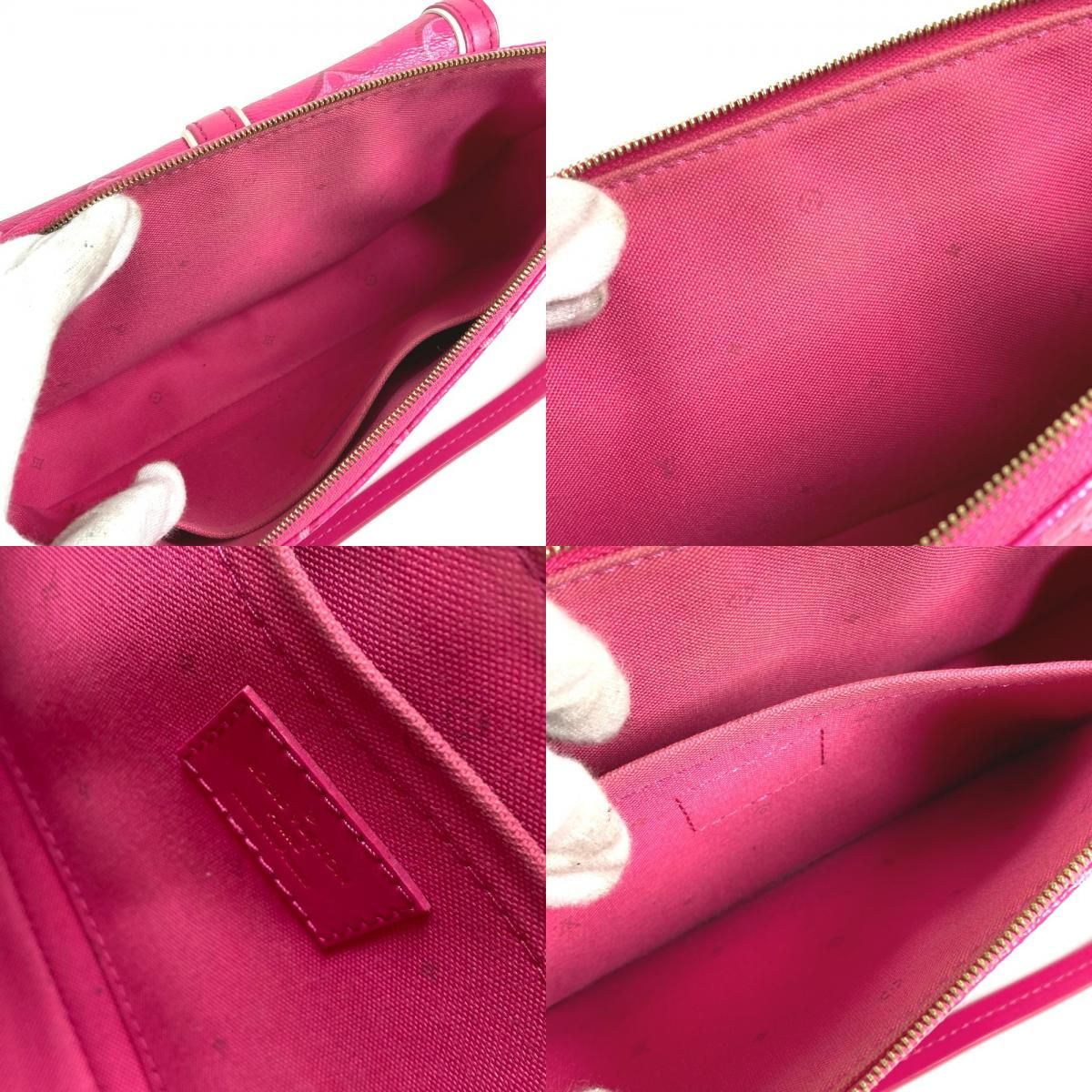 Louis Vuitton Shoulder Bag Maxi Pochette Monogram Canvas Fuchsia Pink — view 8