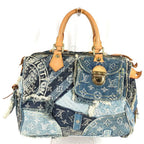 Louis Vuitton Handbag Patchwork Speedy 30 Monogram Denim Canvas Blue