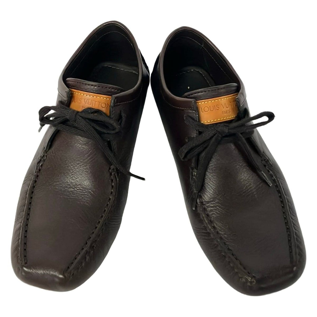 Louis Vuitton Driving Shoes 6.5 Dark Brown Leather — view 2