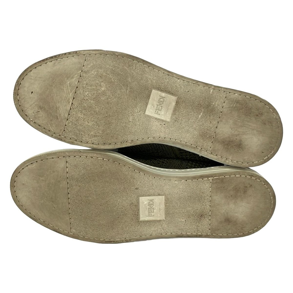 Fendi Slip Ons 7 Khaki Knit High Cut Slipper — view 4