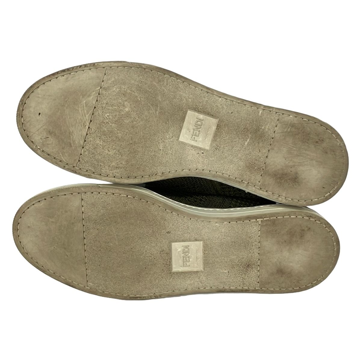 Fendi Slip Ons 7 Khaki Knit High Cut Slipper — view 4