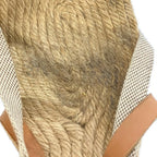 Hermes Sandals 38 Brown Beige Wedge Sole Espadrilles Leather — view 7