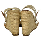 Hermes Sandals 38 Brown Beige Wedge Sole Espadrilles Leather — view 3
