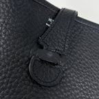 Hermes Evelyne 1 PM Perforated Logo Shoulder Bag Taurillon Clemence Black — view 4