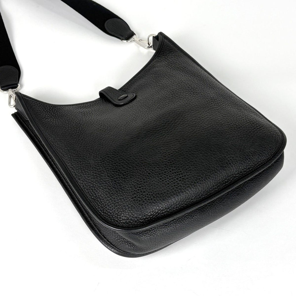 Hermes Evelyne 1 PM Perforated Logo Shoulder Bag Taurillon Clemence Black — view 2