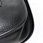Hermes Evelyne 1 PM Perforated Logo Shoulder Bag Taurillon Clemence Black — view 3