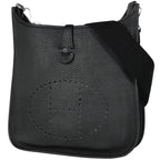 Hermes Evelyne 1 PM Perforated Logo Shoulder Bag Taurillon Clemence Black