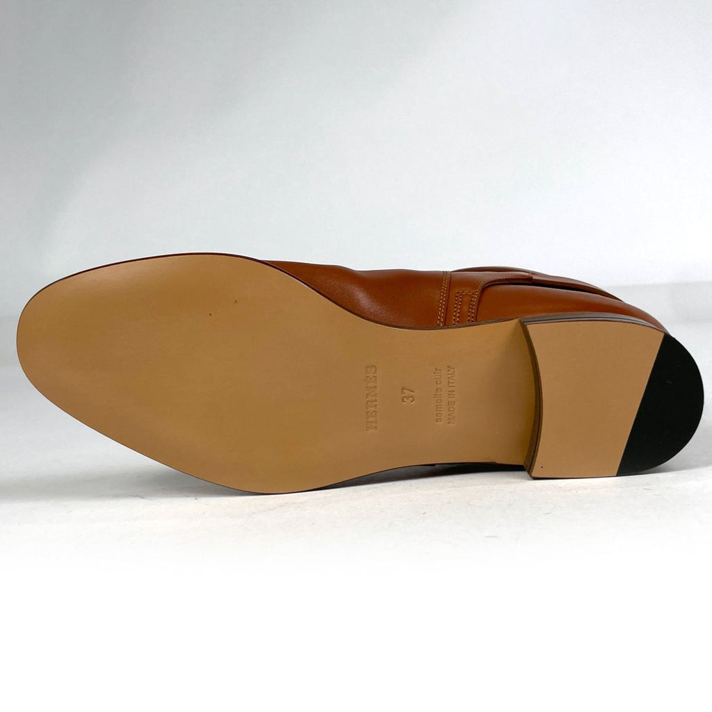 Hermes Neo Short Boots Kelly Shoes Leather Natural — view 2