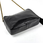 Chanel CC Logo Fringe Chain Shoulder Bag Tassel Leather Black — view 2