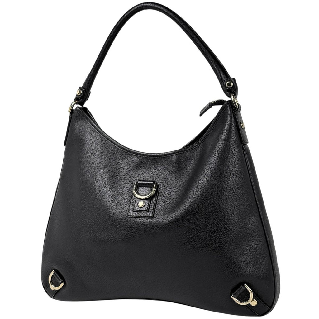 Gucci Logo Shoulder Bag Abbey Leather Black