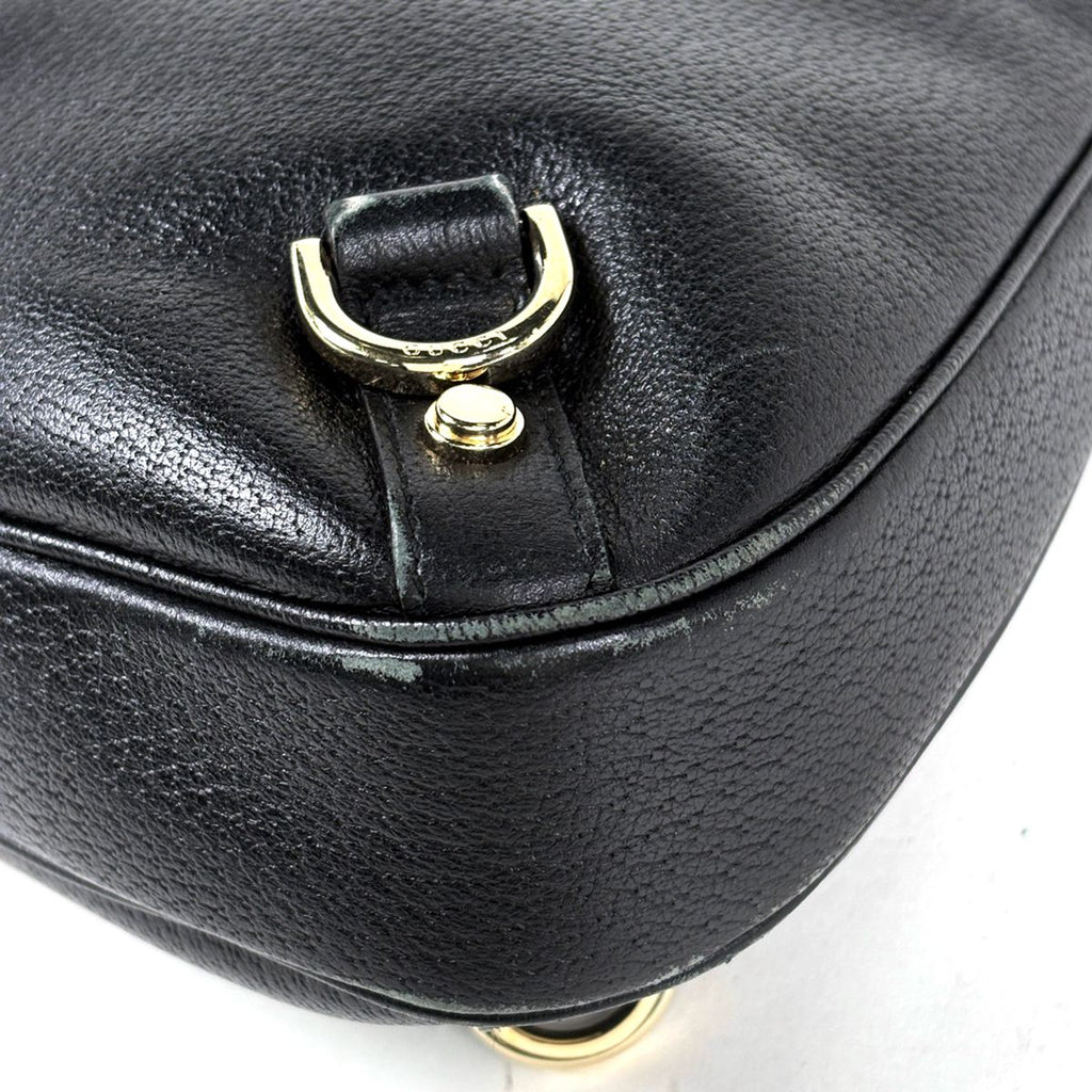 Gucci Logo Shoulder Bag Abbey Leather Black — view 3