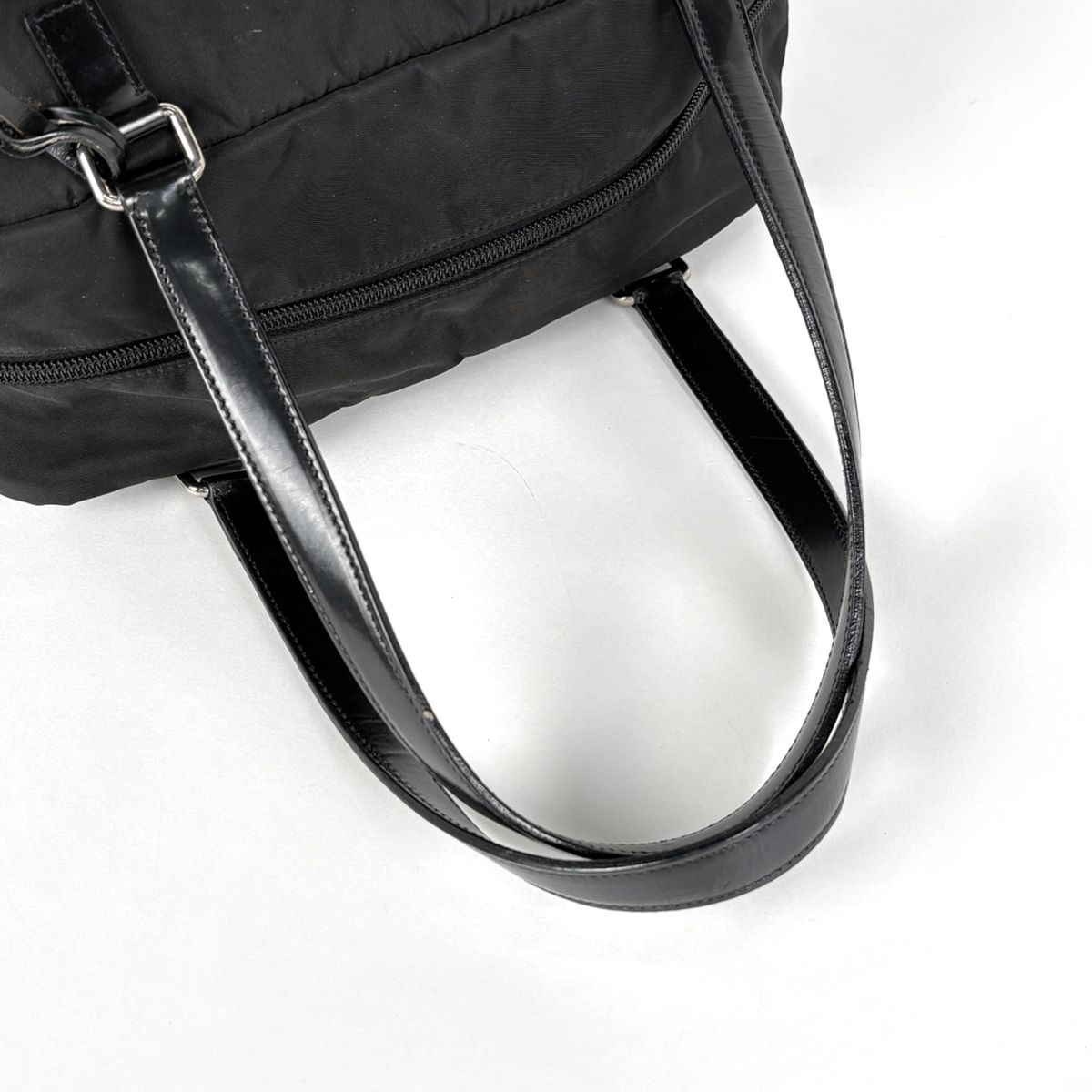 Prada Logo Handbag Nylon Nero — view 8