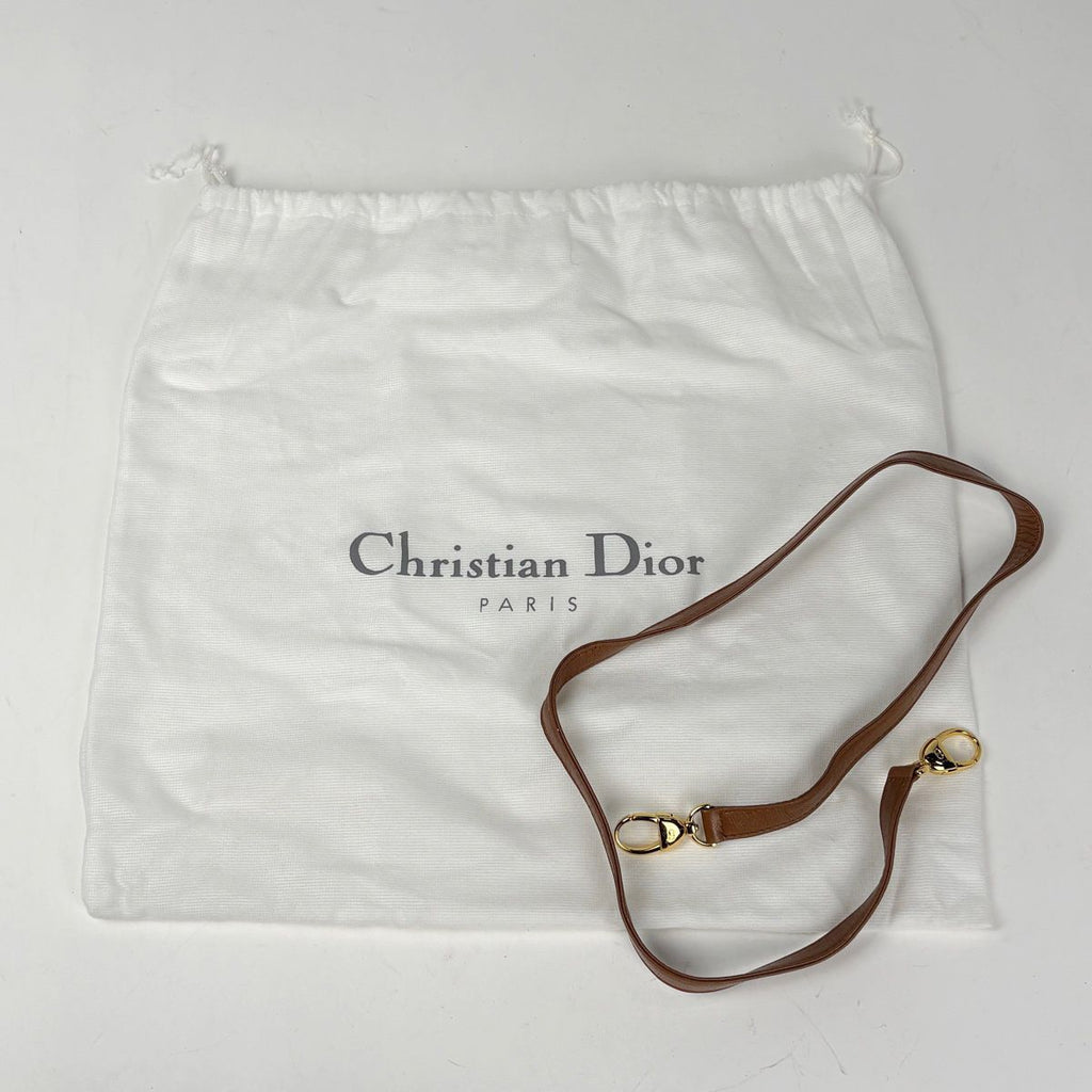 Dior 2-Way Cannage Handbag Leather Brown — view 9