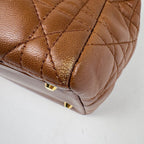 Dior 2-Way Cannage Handbag Leather Brown — view 3