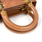Dior 2-Way Cannage Handbag Leather Brown — view 7