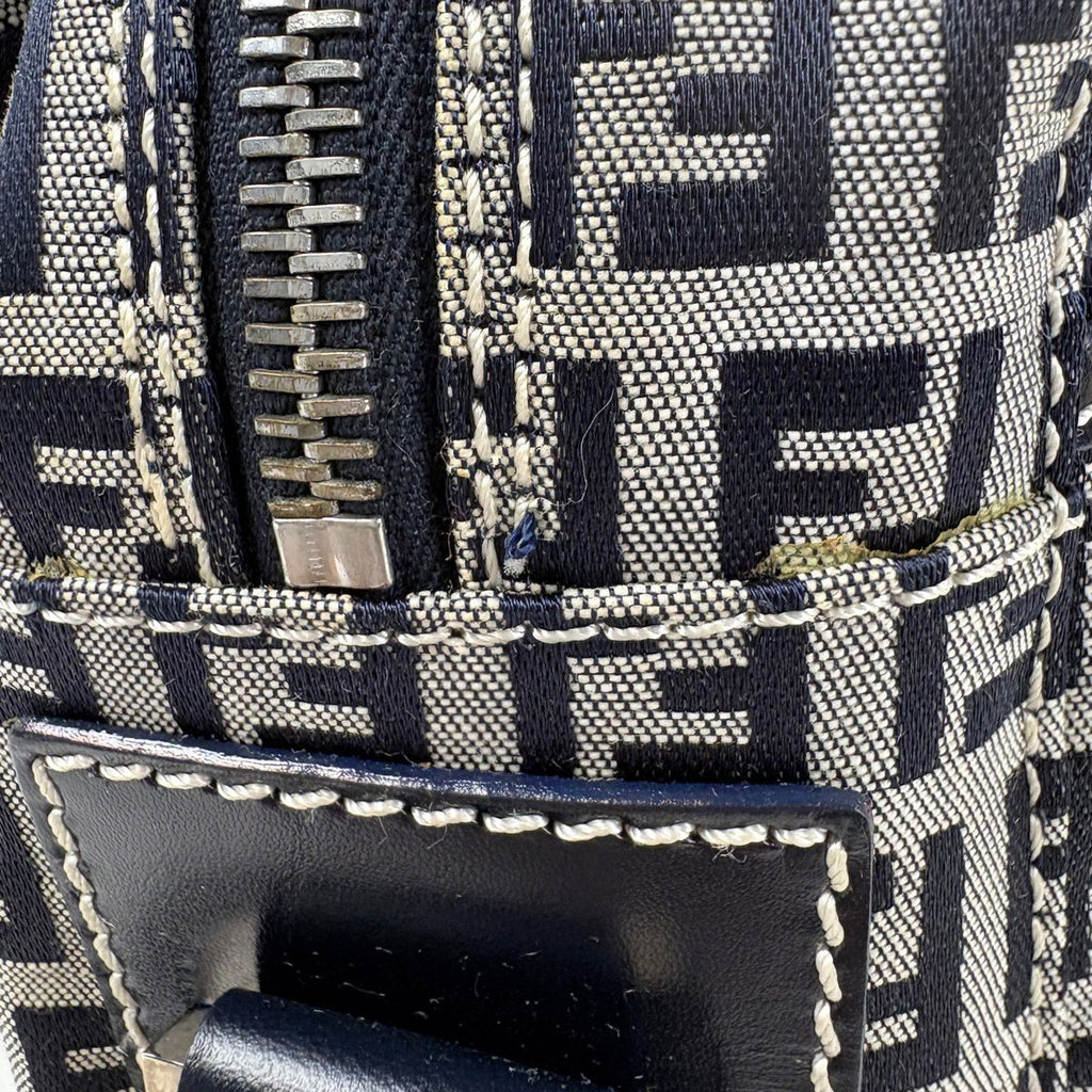 Fendi Zucchino Pattern Shoulder Bag Canvas Navy — view 6